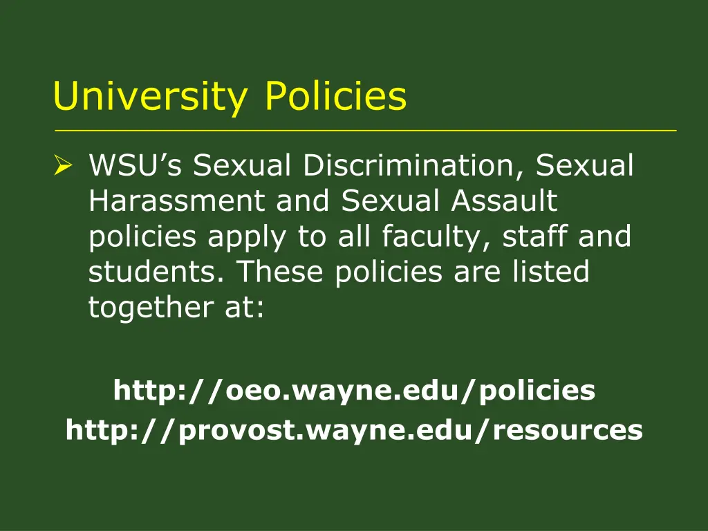 university policies