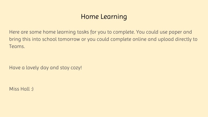 home learning