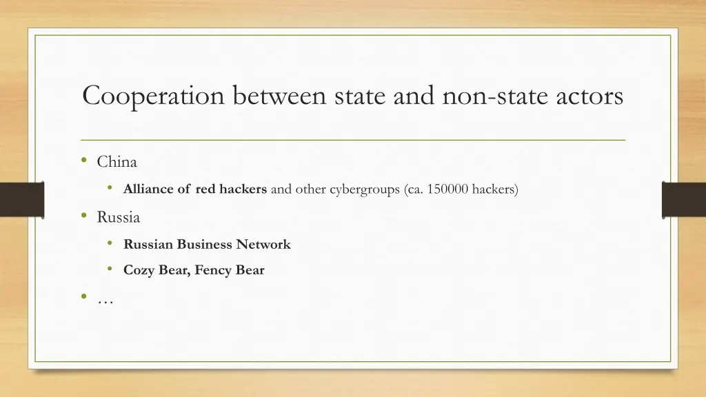 cooperation between state and non state actors