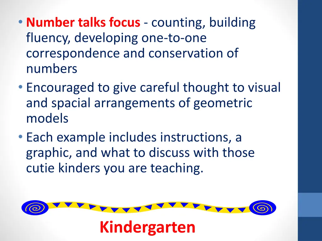 number talks focus counting building fluency