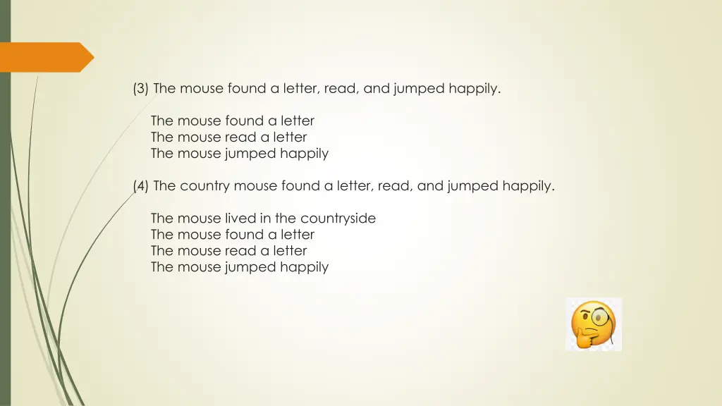 3 the mouse found a letter read and jumped happily