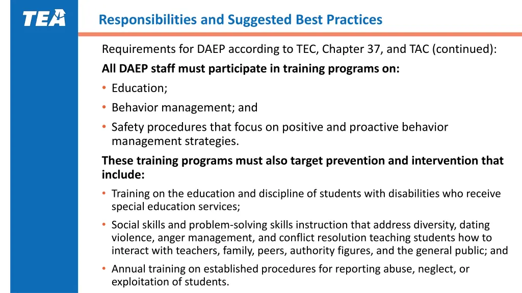 responsibilities and suggested best practices 15