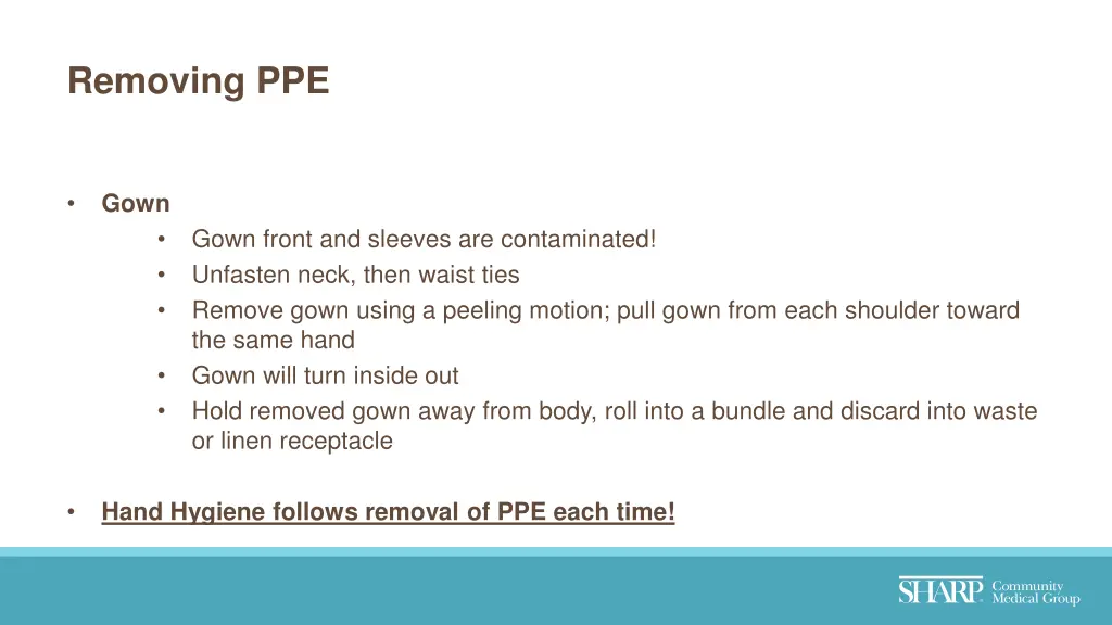 removing ppe 1