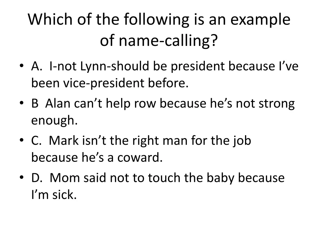 which of the following is an example of name