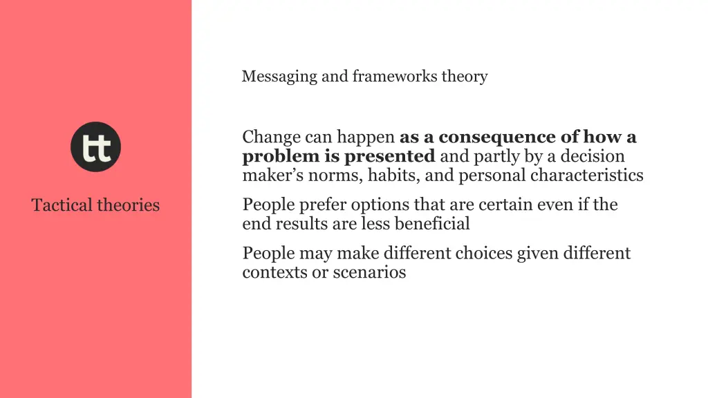 messaging and frameworks theory