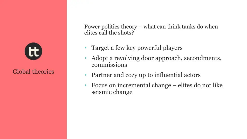 power politics theory what can think tanks