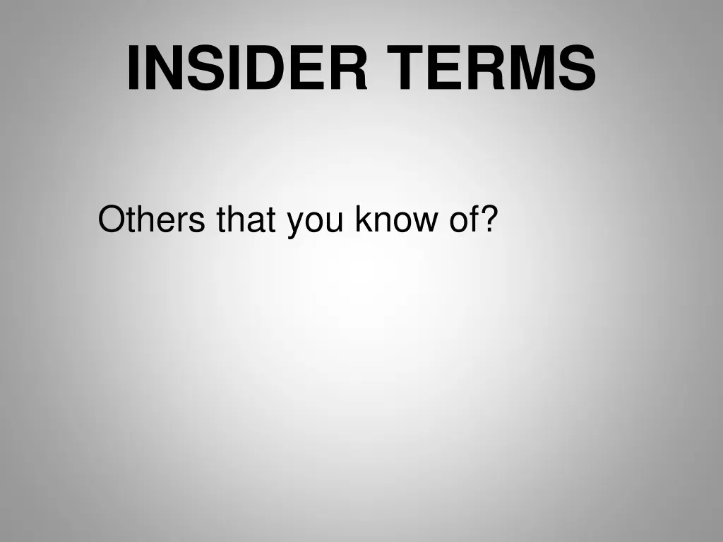 insider terms 11