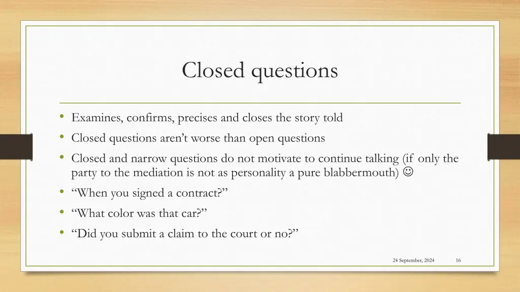 closed questions