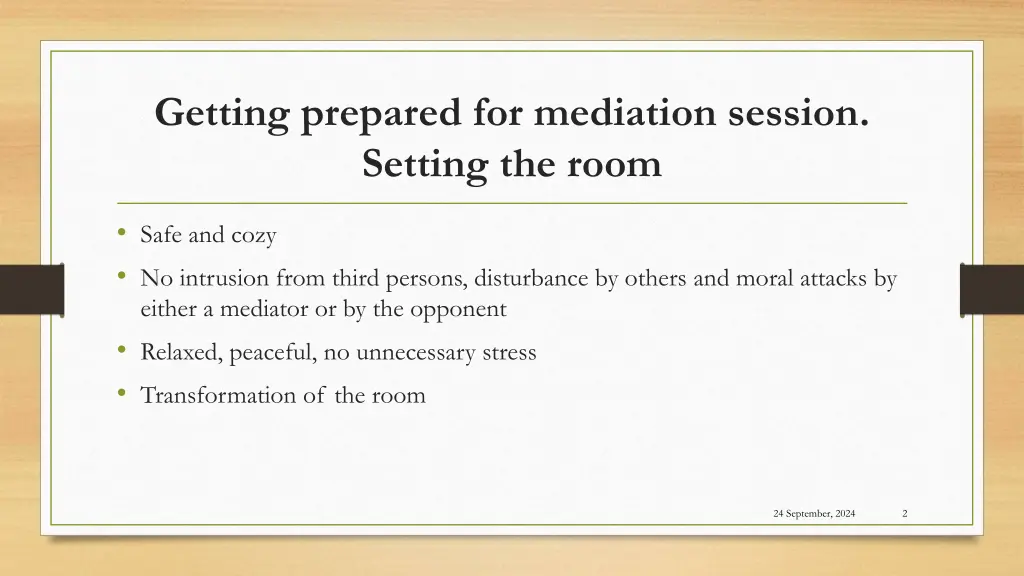 getting prepared for mediation session setting