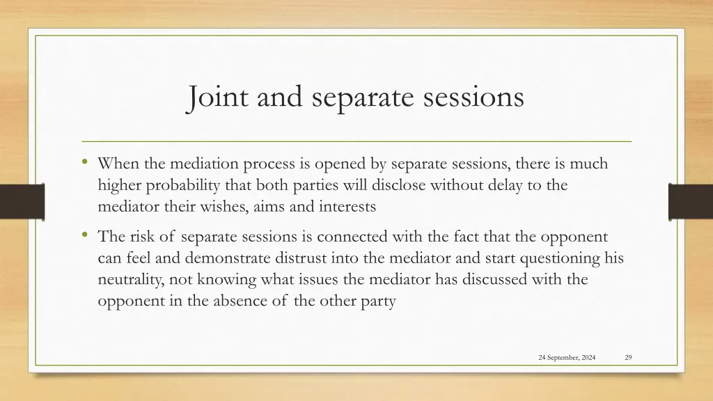 joint and separate sessions 1