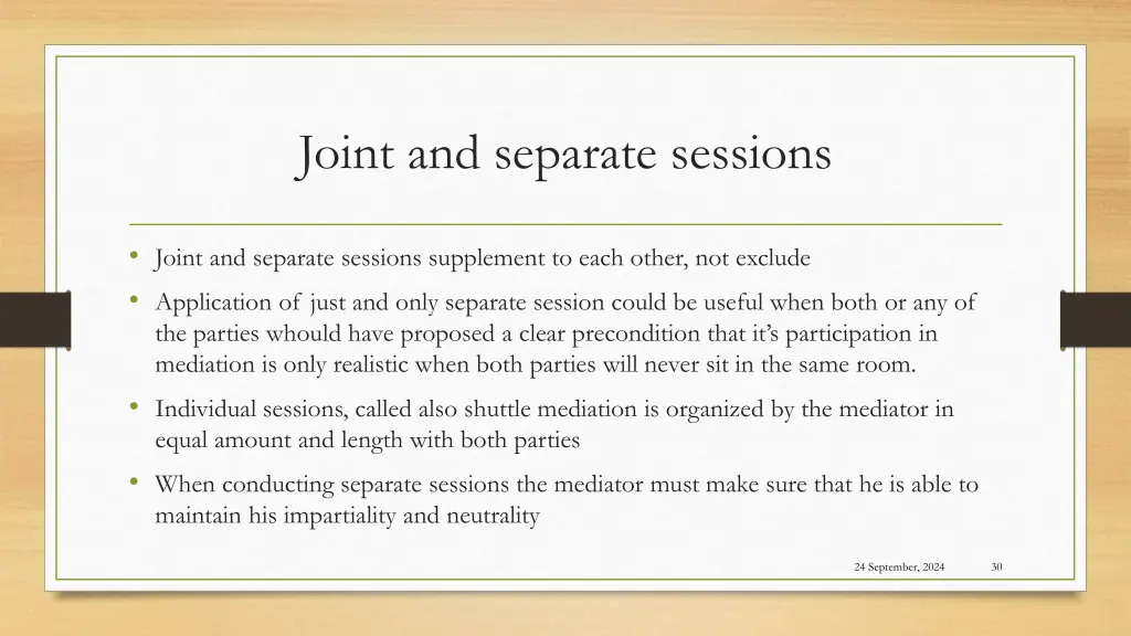 joint and separate sessions 2