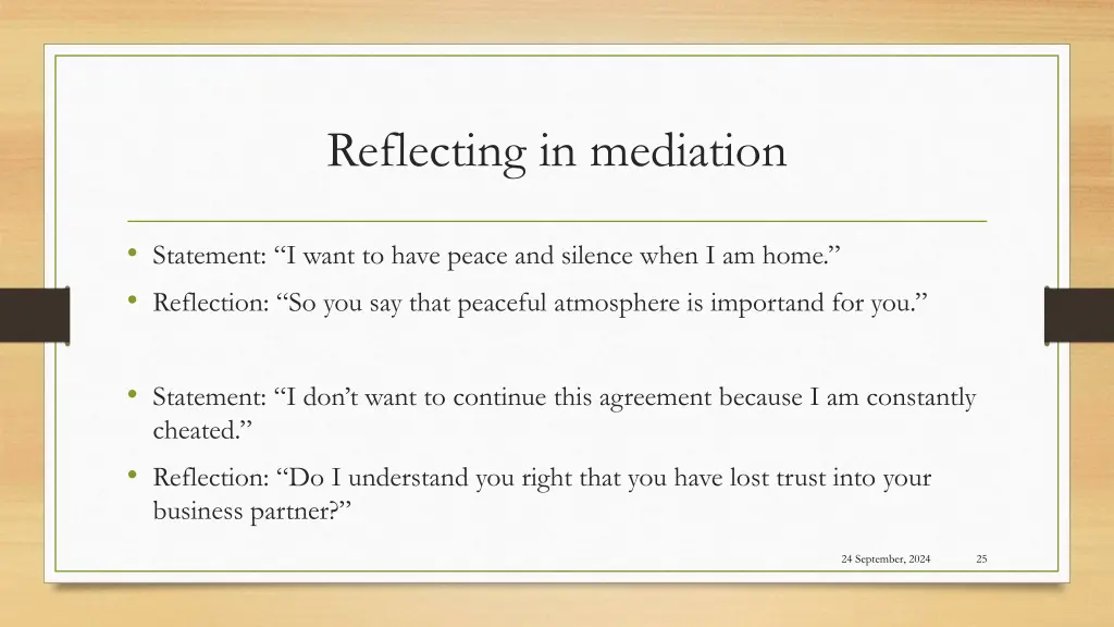 reflecting in mediation 1