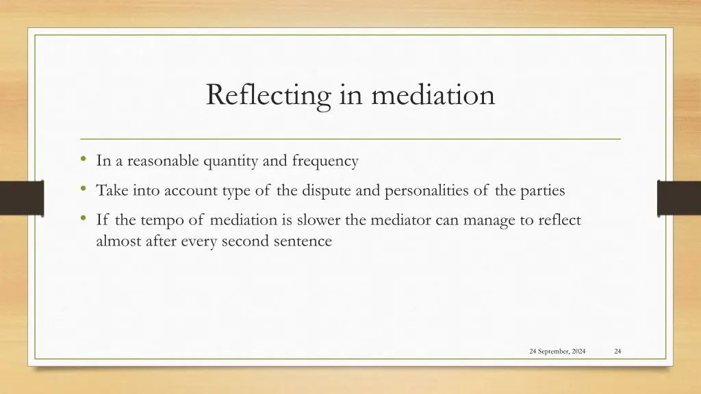 reflecting in mediation