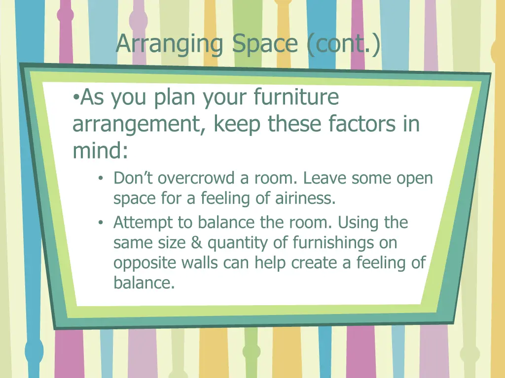 arranging space cont 1