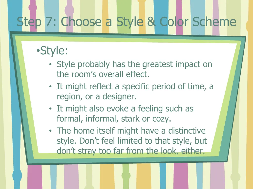 step 7 choose a style color scheme