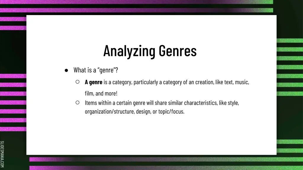 analyzing genres