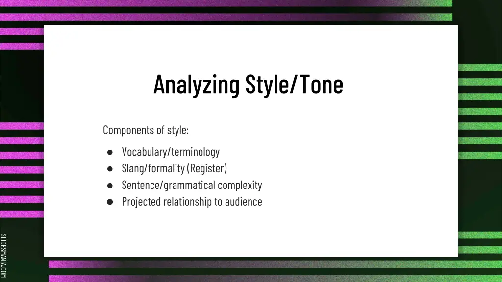 analyzing style tone 1