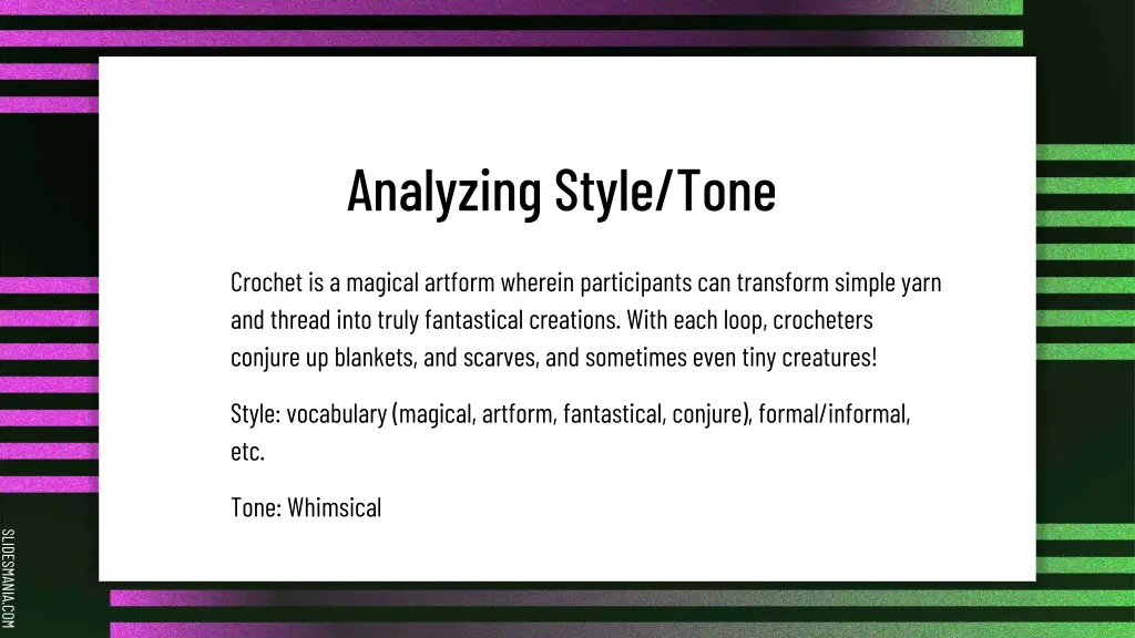 analyzing style tone 6