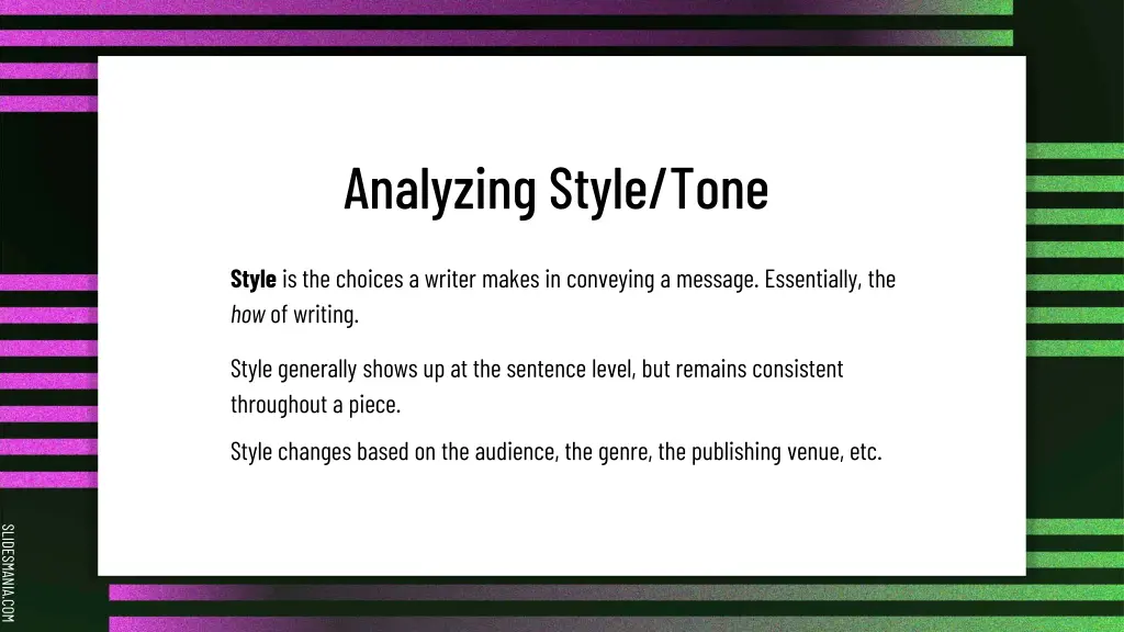 analyzing style tone