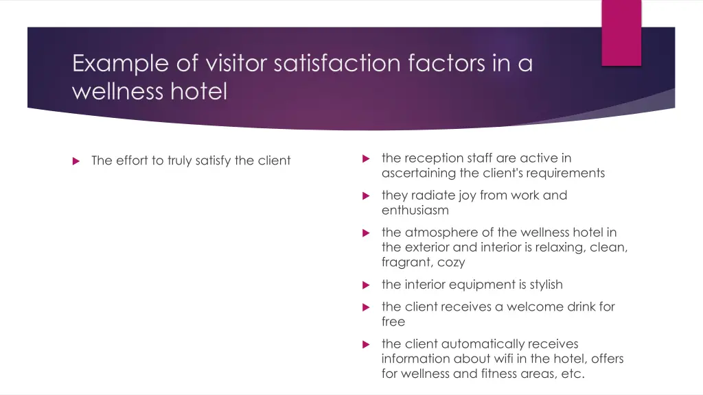 example of visitor satisfaction factors 1