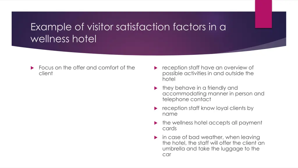 example of visitor satisfaction factors 2