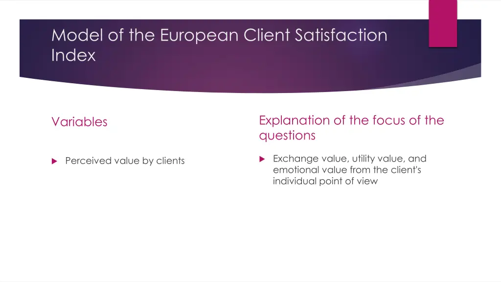 model of the european client satisfaction index 3