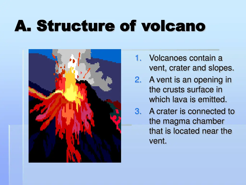 a structure of volcano a structure of volcano