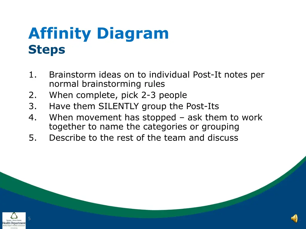 affinity diagram steps