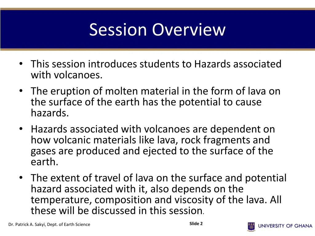 session overview