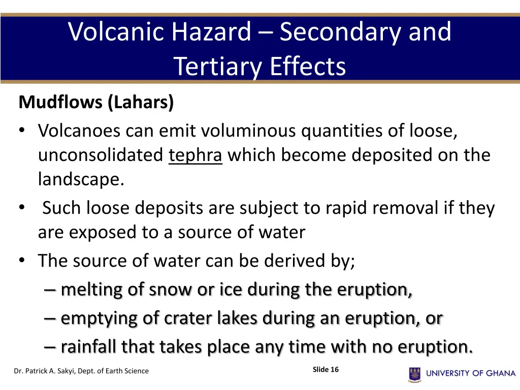 volcanic hazard secondary and tertiary effects