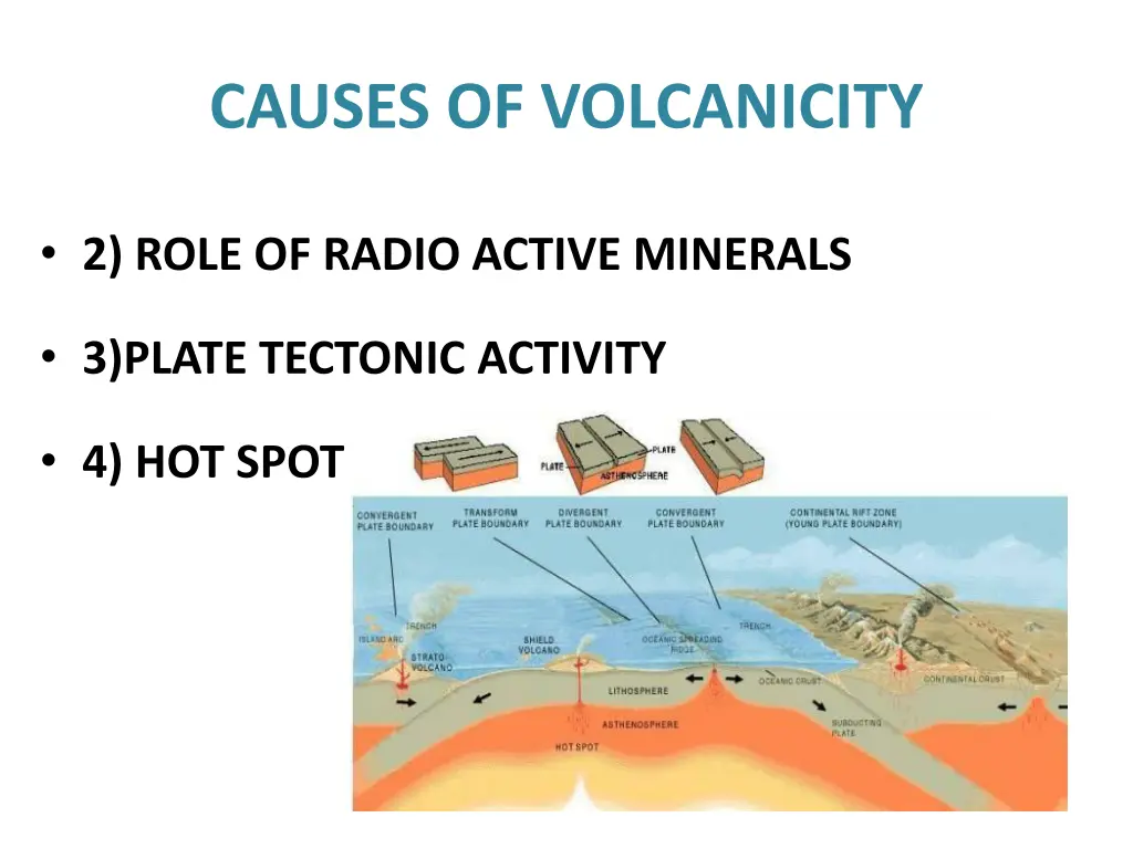 causes of volcanicity 1