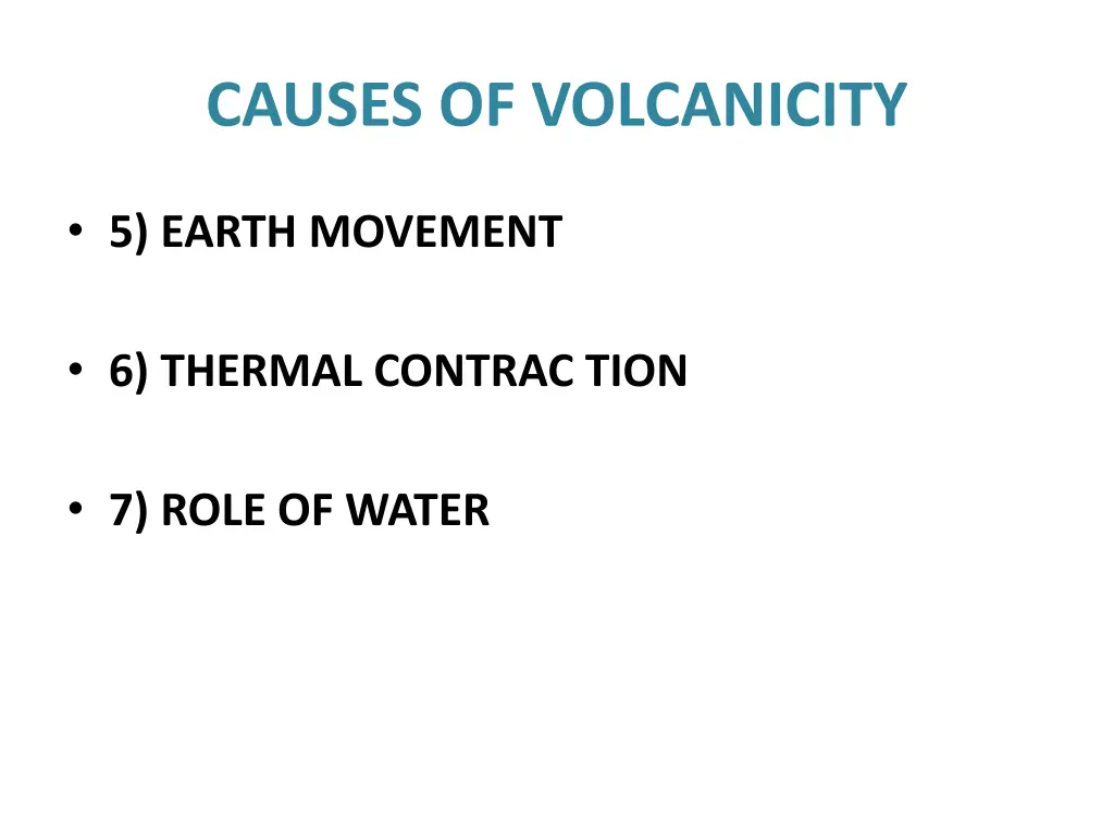 causes of volcanicity 2