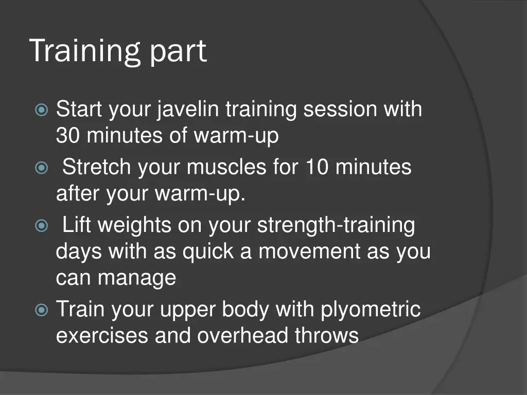 training part