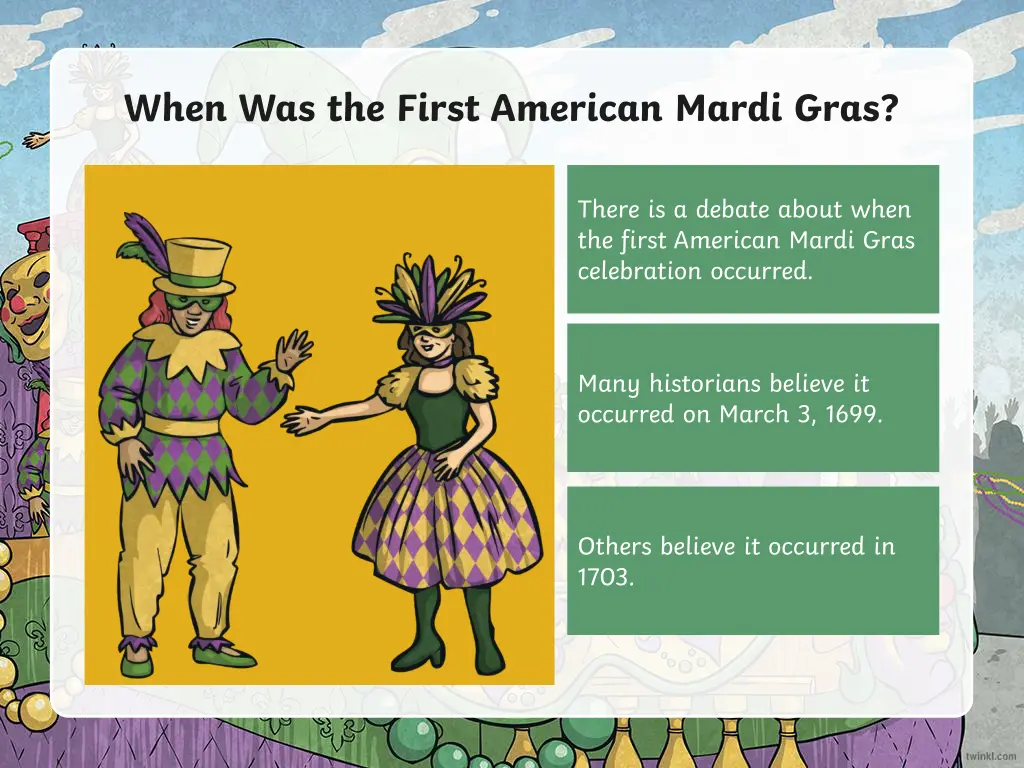 when was the first american mardi gras