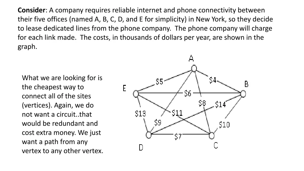 consider a company requires reliable internet