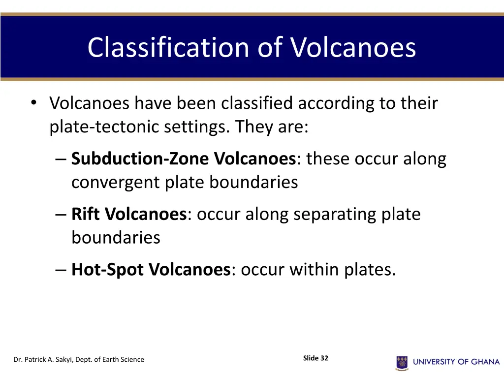 classification of volcanoes