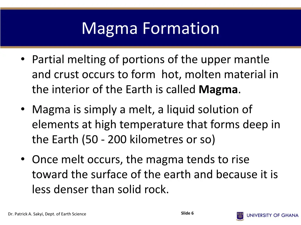 magma formation