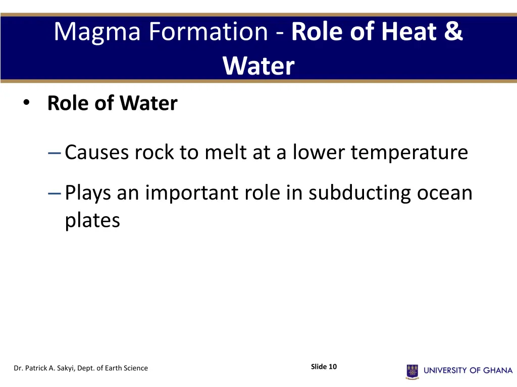 magma formation role of heat water role of water