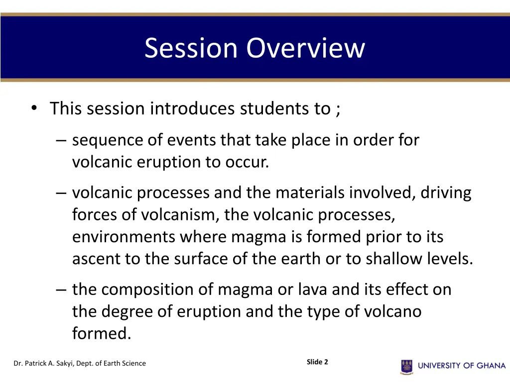 session overview