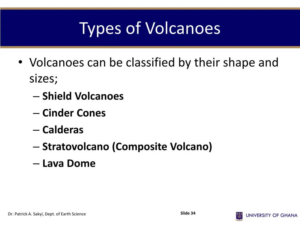 types of volcanoes