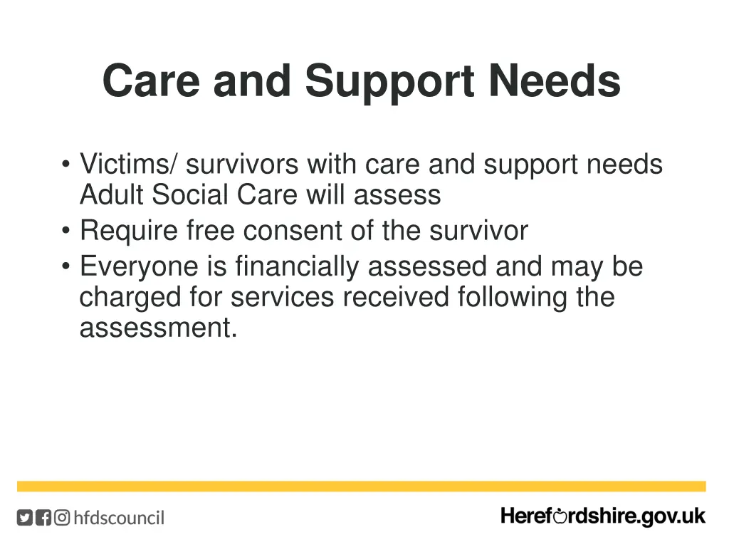 care and support needs