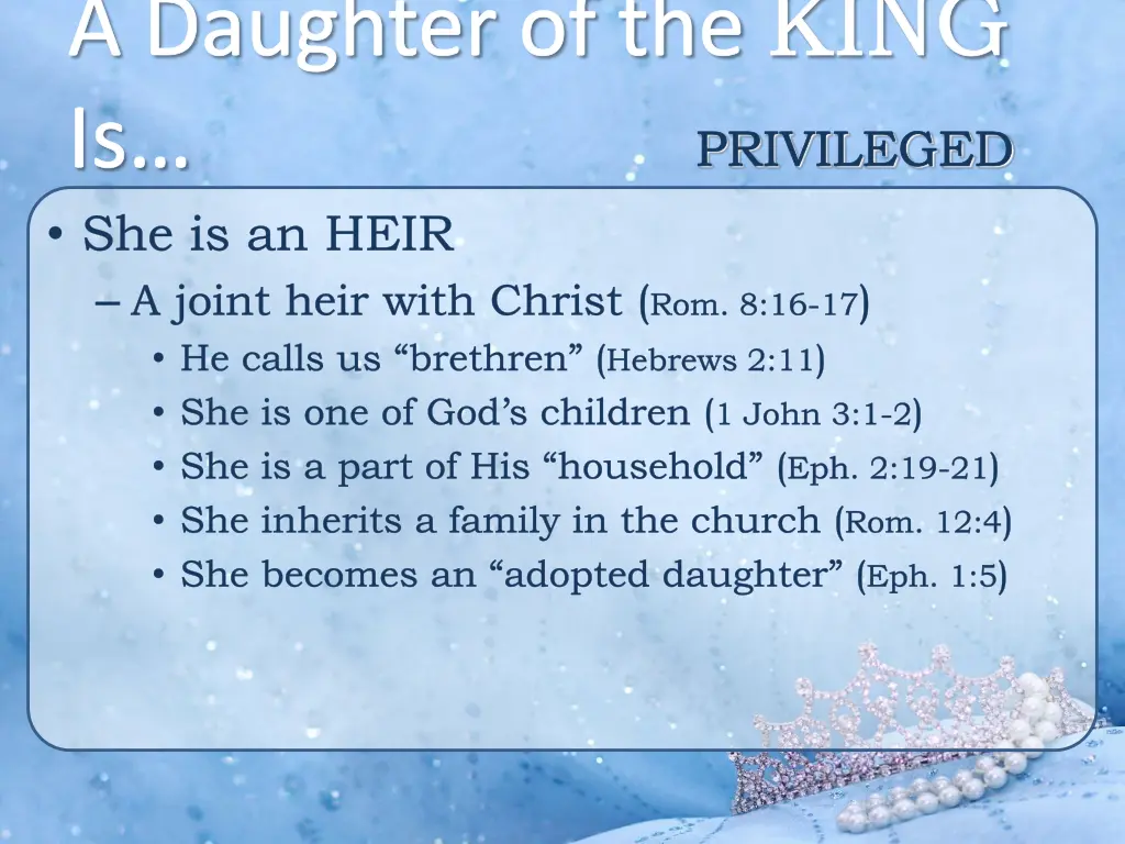 a daughter of the king is she is an heir a joint