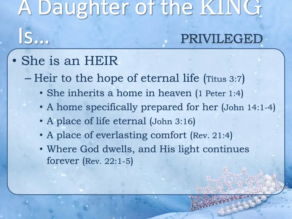 a daughter of the king is she is an heir heir