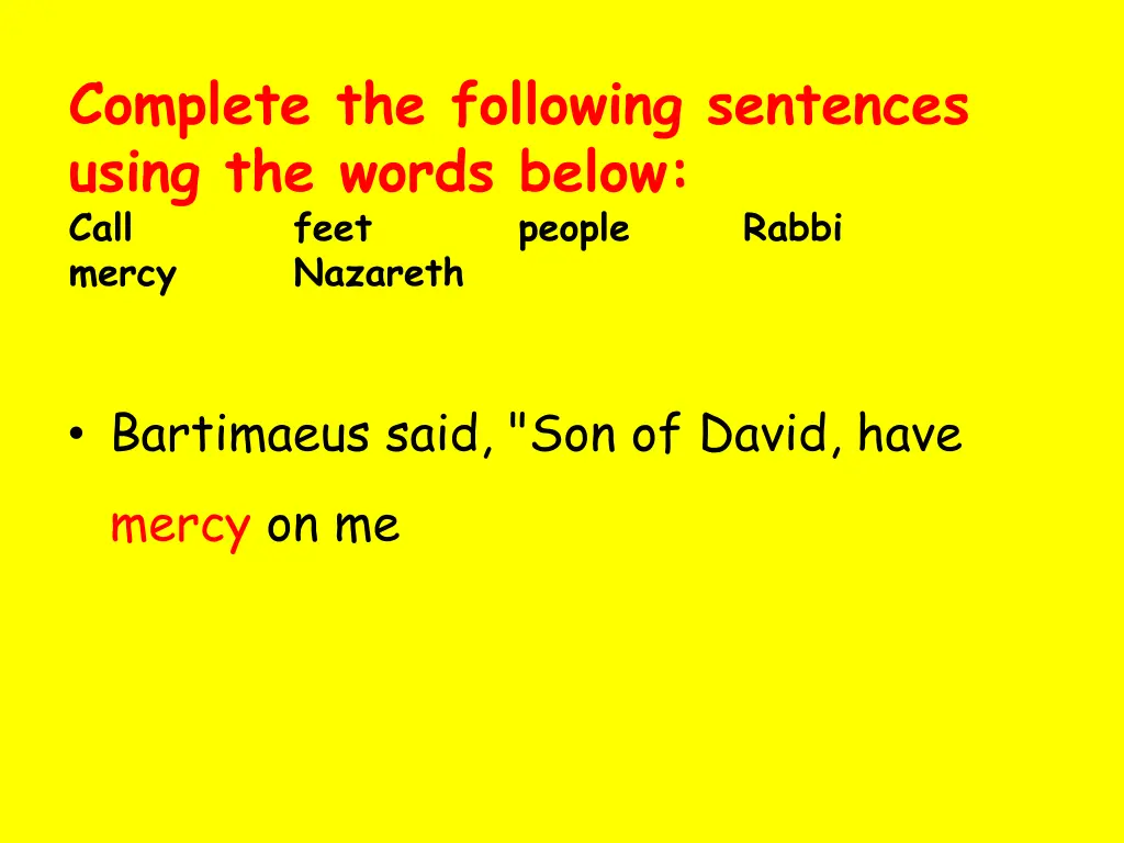 complete the following sentences using the words 3