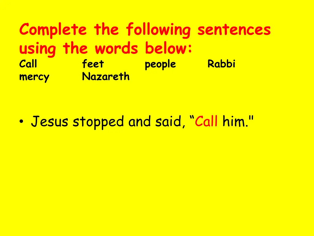 complete the following sentences using the words 5