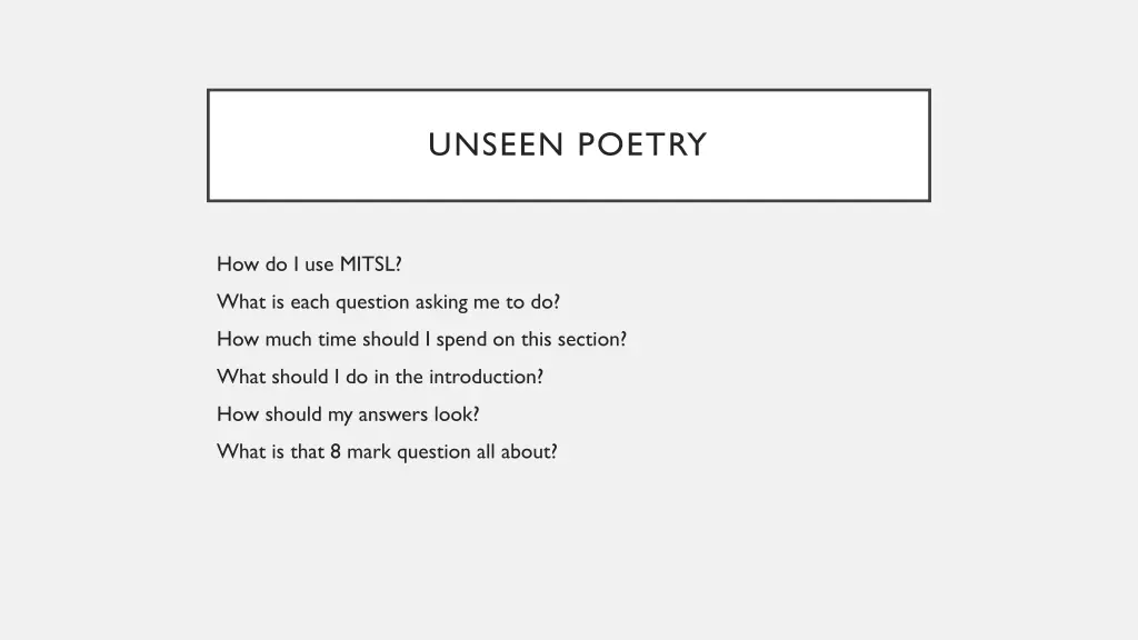 unseen poetry