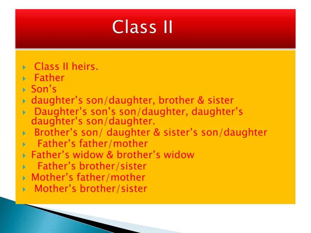 class ii heirs father son s daughter