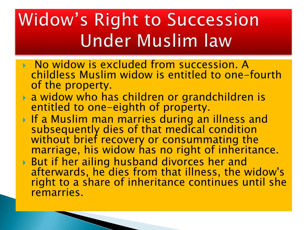 no widow is excluded from succession a childless