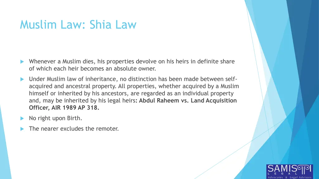 muslim law shia law