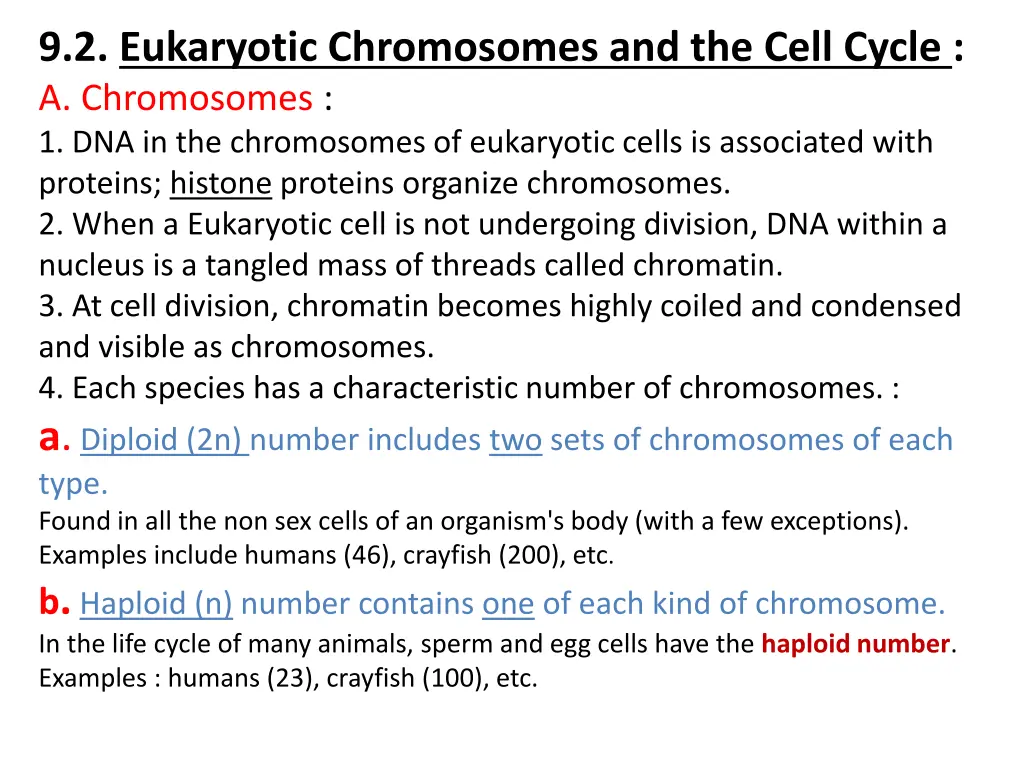 9 2 eukaryotic chromosomes and the cell cycle